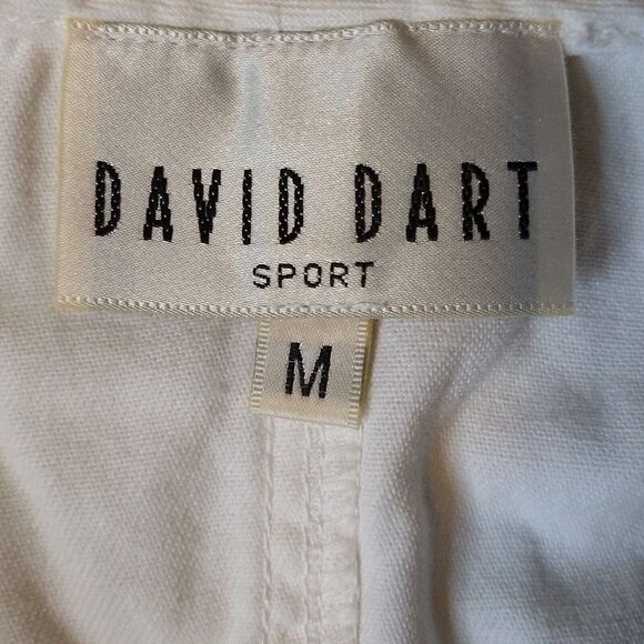 Vintage David Dart Sport White Maxi Dress Size Medium Tie Back Beach Scene - Picture 6 of 9